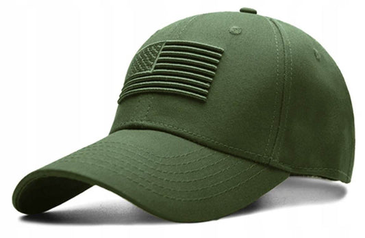 Green American Flag Embroidered Baseball Cap