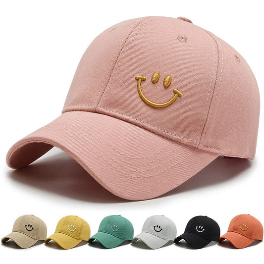 Smiley Face Beige Baseball Cap