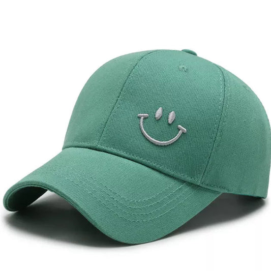 Smiley Face Green Baseball Cap