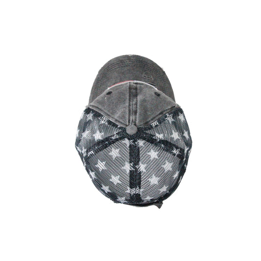 Black American Flag Trucker Cap with Stars