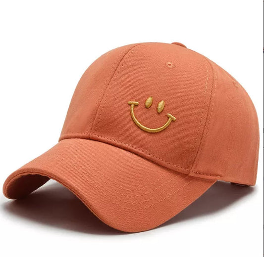 Smiley Face Orange Baseball Cap